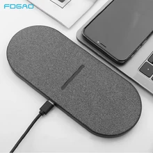 2 in 1 20W Dual Seat Qi Wireless Charger for Samsung S21 S20 S10 Double 15W Fast Charging Pad for IPhone 13 12 11 Pro XS XR X 8