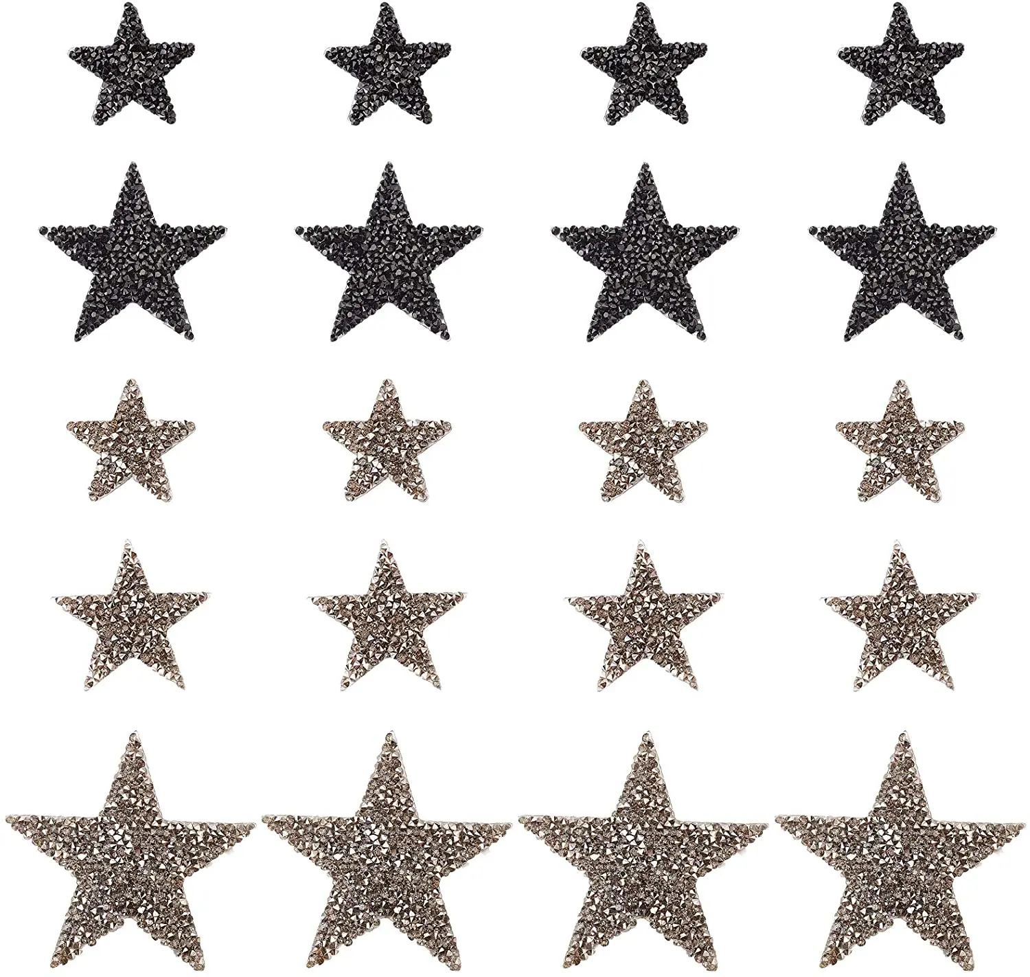 

20 шт., 4 размера, наклейки со звездами и кристаллами