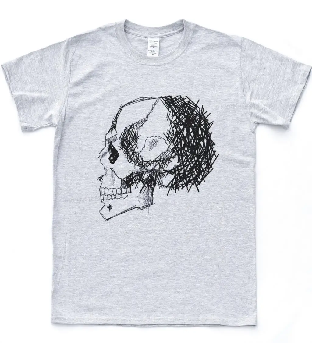 Футболка с изображением черепа и рисунками эмо группы| |