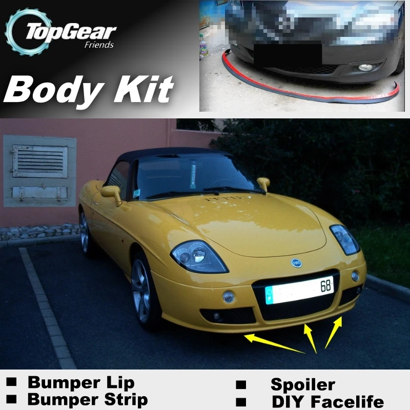Дефлектор губ бампера для Fiat Barchetta передняя юбка спойлера ДЛЯ TopGear friends настройка