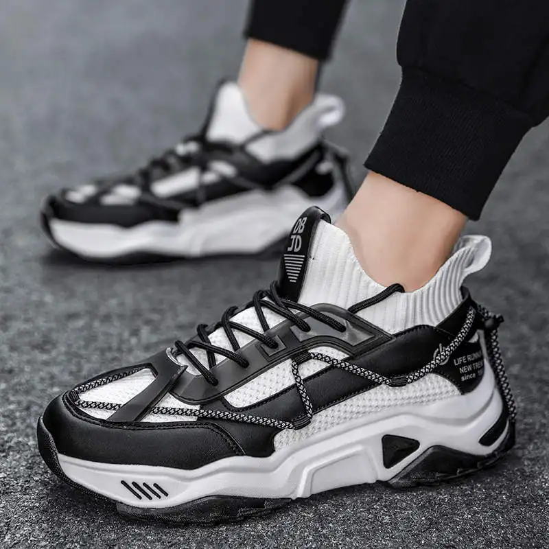 

Low Top Men's Running Shoes 2021 Lace Up Breathable Boy Sport Sneakers Walking Men Sports Shoes Non-slip Men Shoes Sneakers 155G