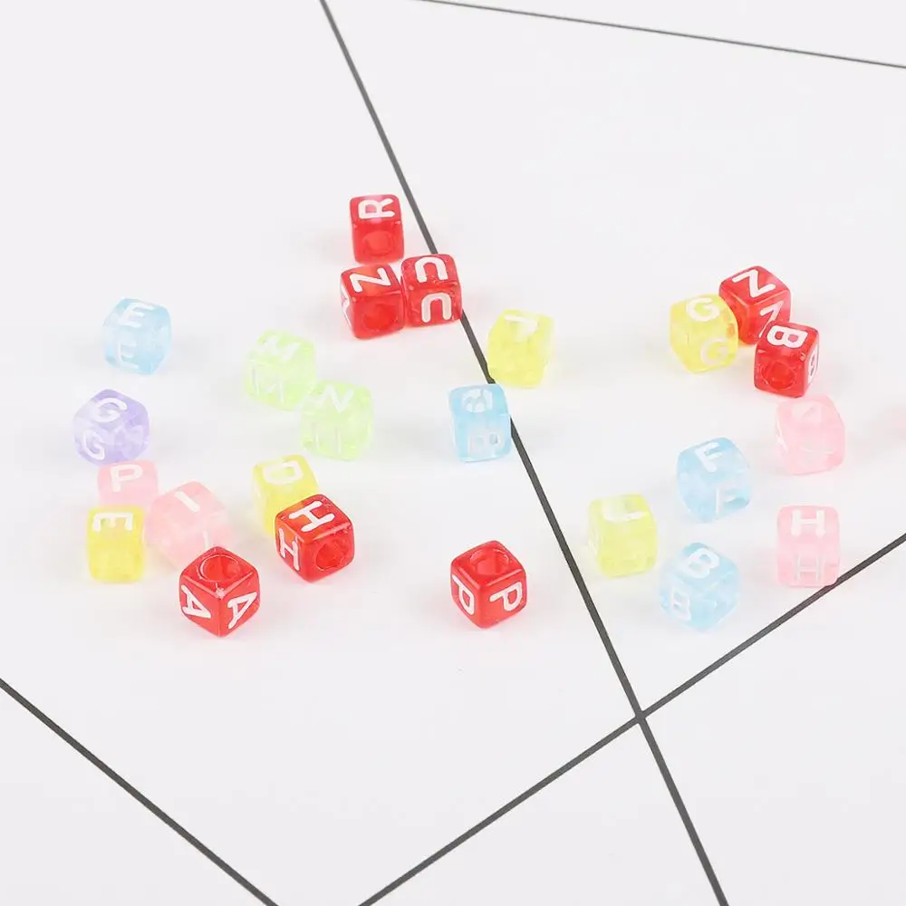 Новое поступление 100 шт./лот 6 мм акриловые бусины квадратные русский алфавит