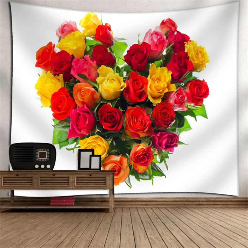 3d гобелен с принтом роз настенное пляжное одеяло кемпинг хиппи фон для свадебной