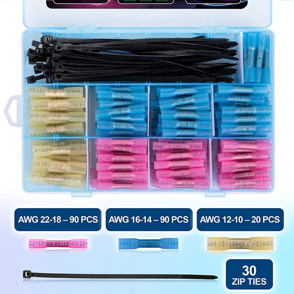 Термоусадочные стыковые соединители изолированные водонепроницаемые клеммы