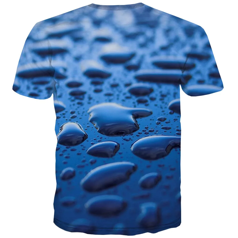 

Men's Graphic Shirt Drops of water 3D Print US Size T Shirt Unisex Tee Casual Blue Top Novelty Clothing