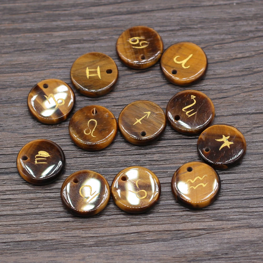 

12pcs Natural Stone Beads With Hole Round Shape Tiger Eye Stone Charms Beads For Jewelry Making DIY Necklace Earrings 12x12mm