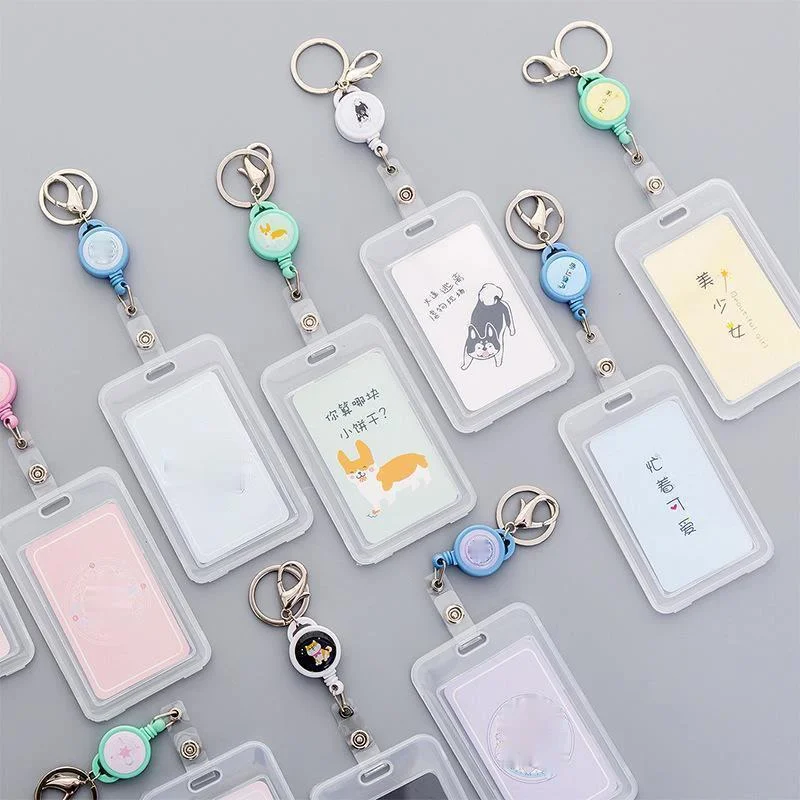 Выдвижной держатель для карт брелок модное имя значок удостоверения личности