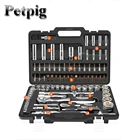 Набор инструментов для ремонта автомобиля комбинированный Реверсивный торцевой ключ с храповым механизмом, вращающаяся рукоятка, хром-ванадиевый механический набор инструментов для автомобилей