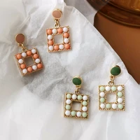 bilandi new korean statement earrings for women orange green arcylic bead dangle drop earings 2021 fashion jewelry