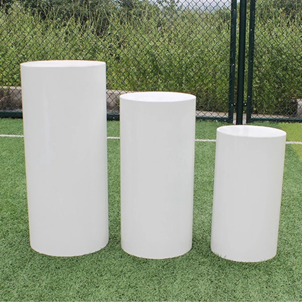 

3pcs Round Cylinder Pedestal Display Art Decor Cake Rack Plinths Pillars