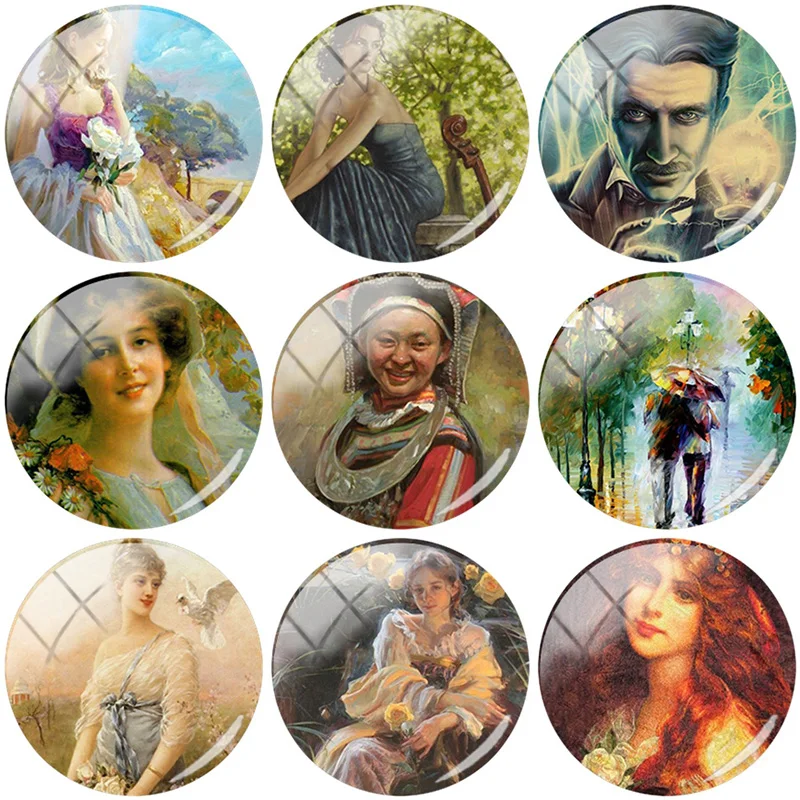 

TAFREE Women and Men 12mm/15mm/16mm/18mm/20mm/25 mm Photo Glass Cabochon Dome Flat Back DIY Jewelry Findings Making PP144