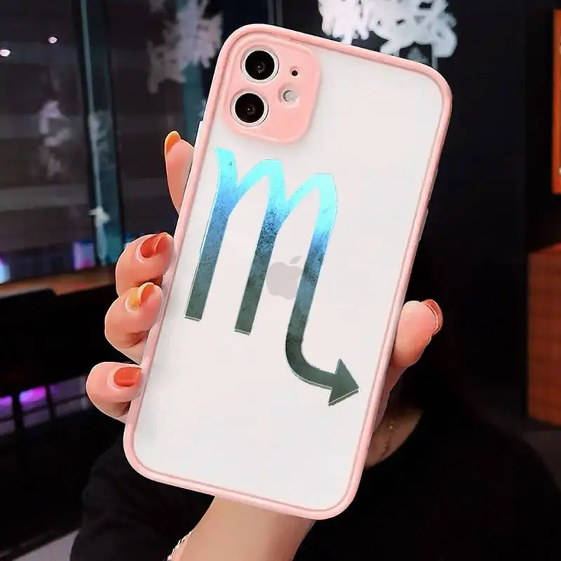 

Twelve constellation symbols Phone Cases Matte Transparent for iPhone 7 8 11 12 s mini pro X XS XR MAX Plus cover funda