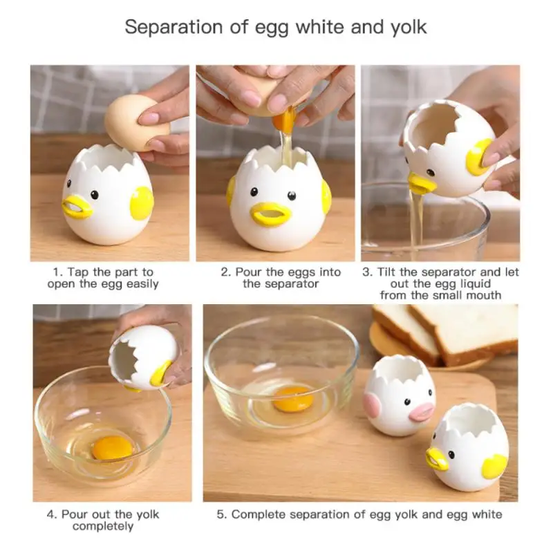 

Egg Tools Egg Divider Ceramic Kitchen Egg Separator Cartoon Creative Chicken Egg Yolk Divider Protein Separator Kitchen Gadgets