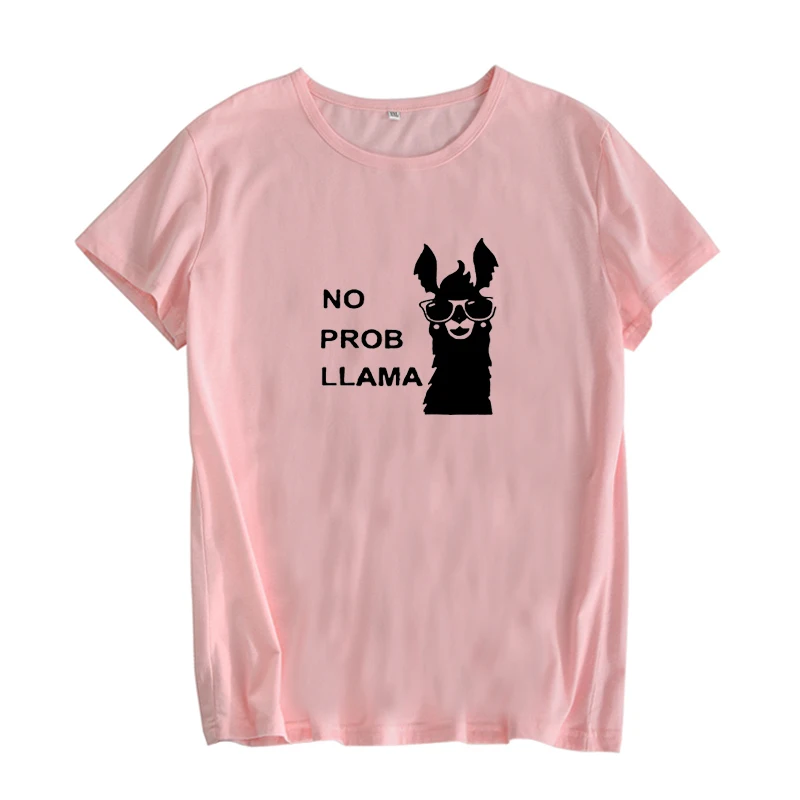 Забавная женская футболка Llama 2018 летняя с коротким рукавом и забавным мультяшным