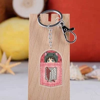 attack on titan anime keychain acrylic cute alan mikasa car keychain children bag pendant accessories keyring boy like