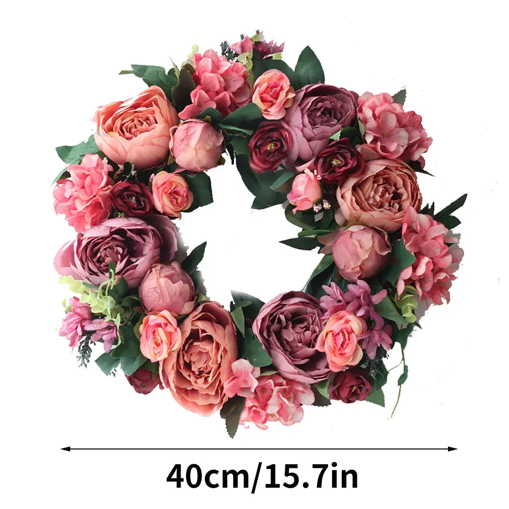 

Wedding Decoration Artificial Wreath Simulation Wreath Silk Door Hanging Craft Party Decorations DIY Easter Wreath Home Decor
