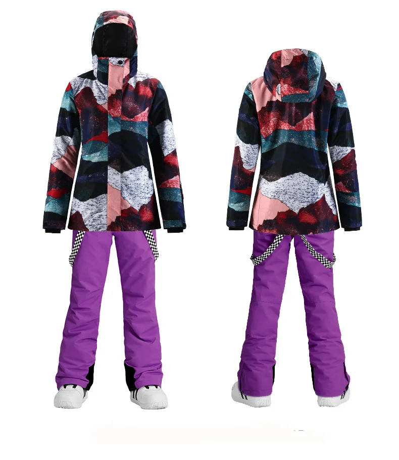 Женский лыжный костюм высококачественный зимний ветрозащитный Теплый