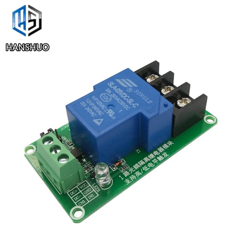 Один 1-канальный релейный модуль 30 А с изоляцией оптрона 5 в 12 В поддерживает