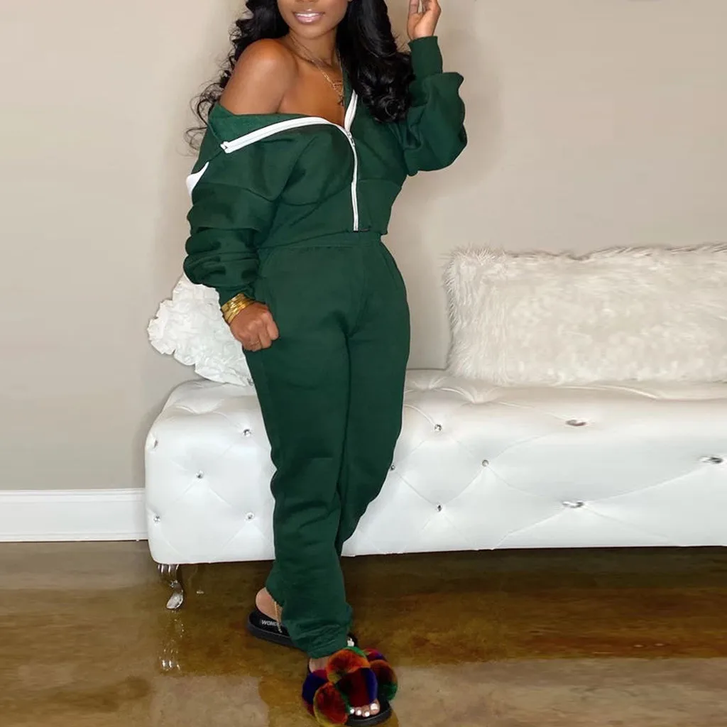 Женский костюм куртка и брюки спортивный женский однотонный свитшот на молнии с