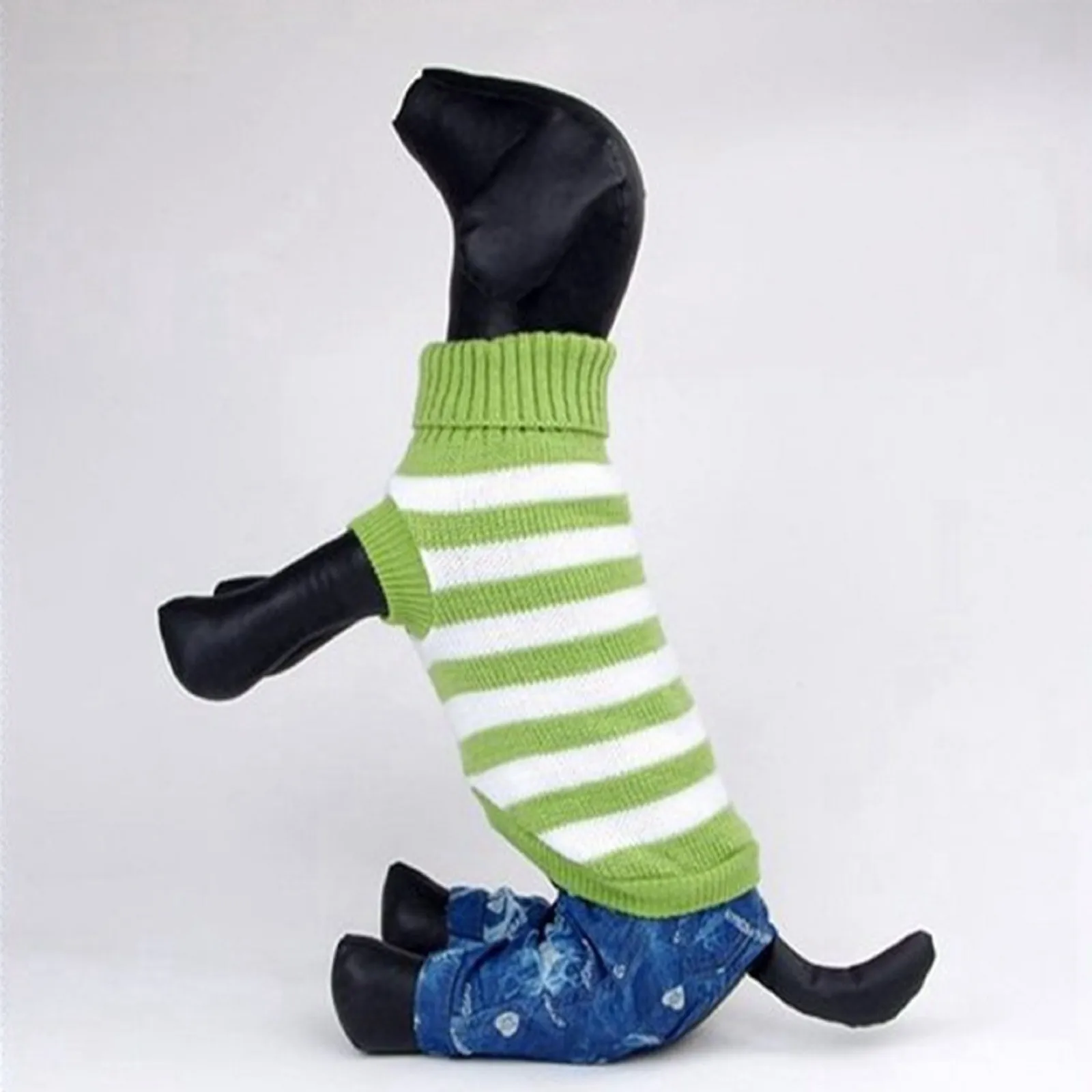 

#40 Dog Sweater Clothes Popular Fashion Pet Winter Warm Sweater Interval Color Pet Clothes Pet Sweater