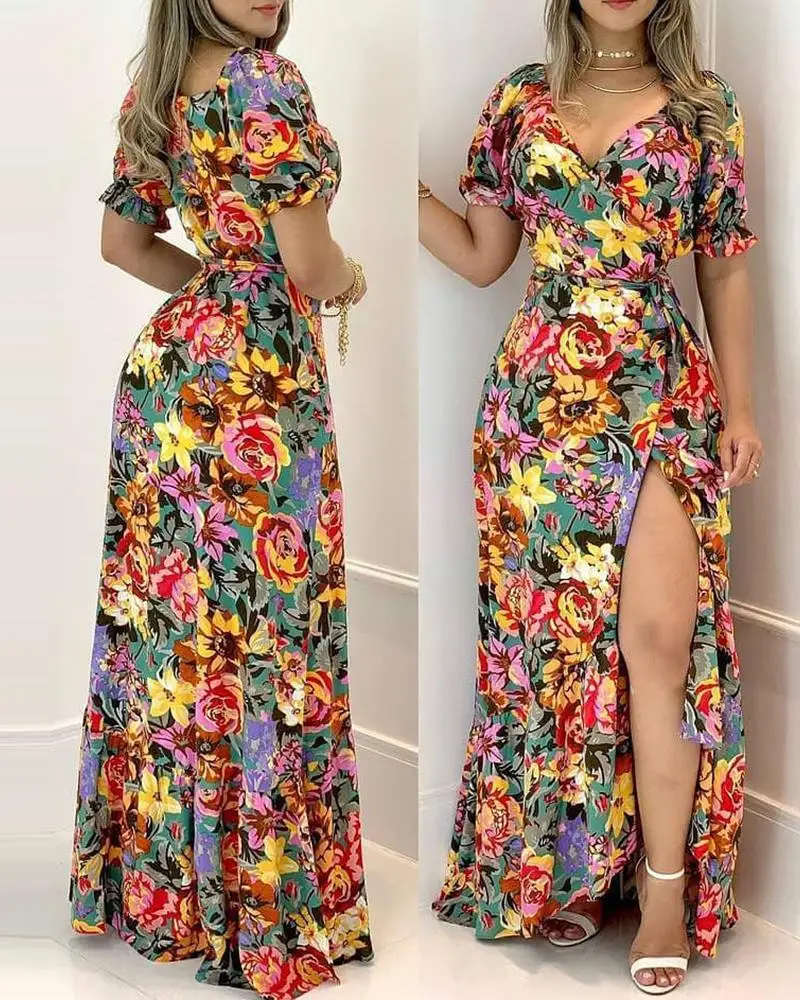 

floral print maxi dress 2021 new fashion long dress