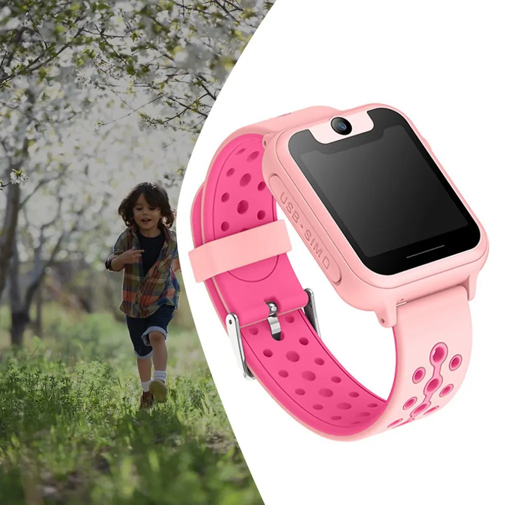 

S6 Children's Smart Watch Outdoor Tracker GPS Watch LBS SOS Emergency Call Baby Anti-lost Position Locator Pink Blue Colour 2020