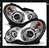sulinso for 01 07 benz w203 c class 4 doors sedan wagon chrome clear projector halogen type headlights accessories