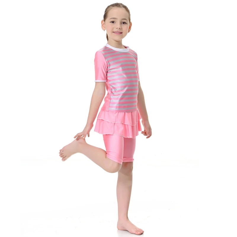 Детский купальник Мусульманский Исламский для девочек летний комплект из двух