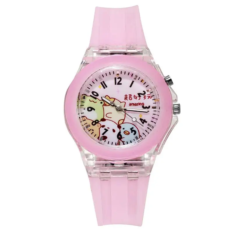 

Fashion Children Watch Colorful Light Source Cartoon Silicone Luminous Strap Kids Watches Boys Girls Kids Gift Reloj Infantil