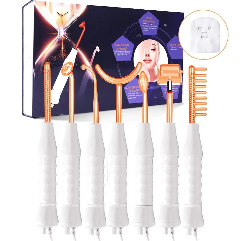 Высокочастотный аппарат для лица 7 палочек трубчатый электрод аргоновый газ