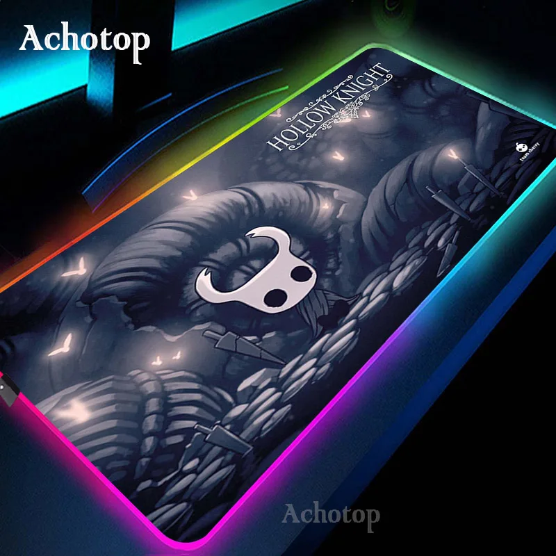 

Hollow Knight LED Light Mousepad RGB Keyboard Cover Desk-mat Colorful Mouse Pad Waterproof Multi-size World Computer Gamer Dota