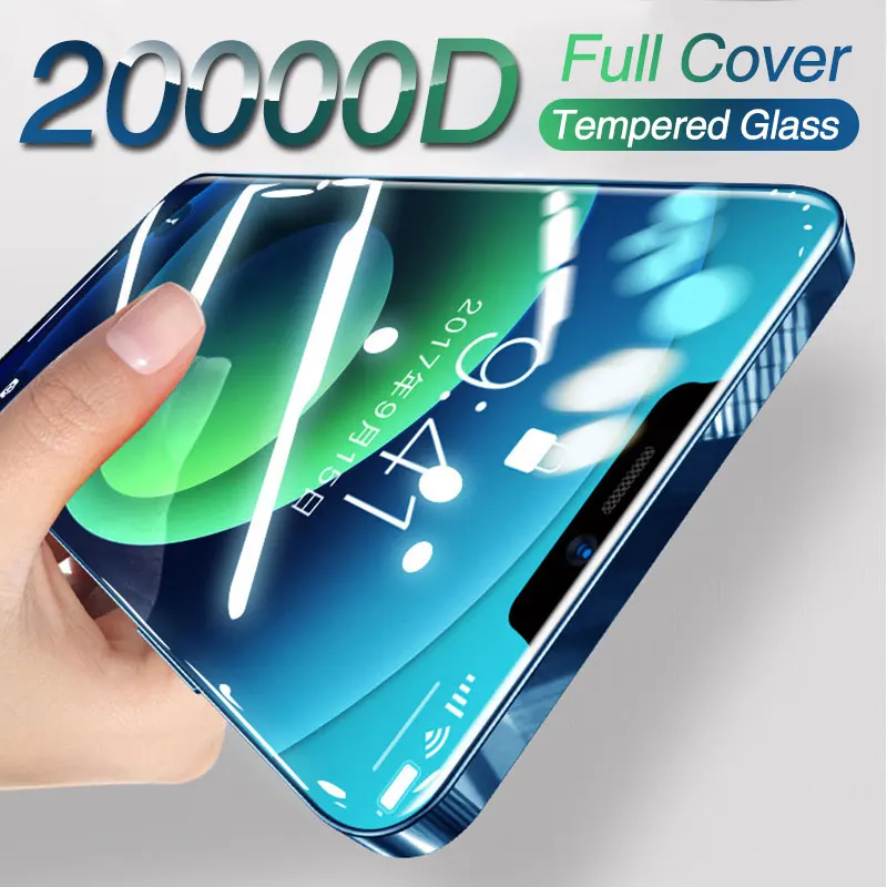

2PCS Full cover tempered protective glass on for iphone 12 mini 11 pro max iphone x xr xs max Curved Edge screen protector film