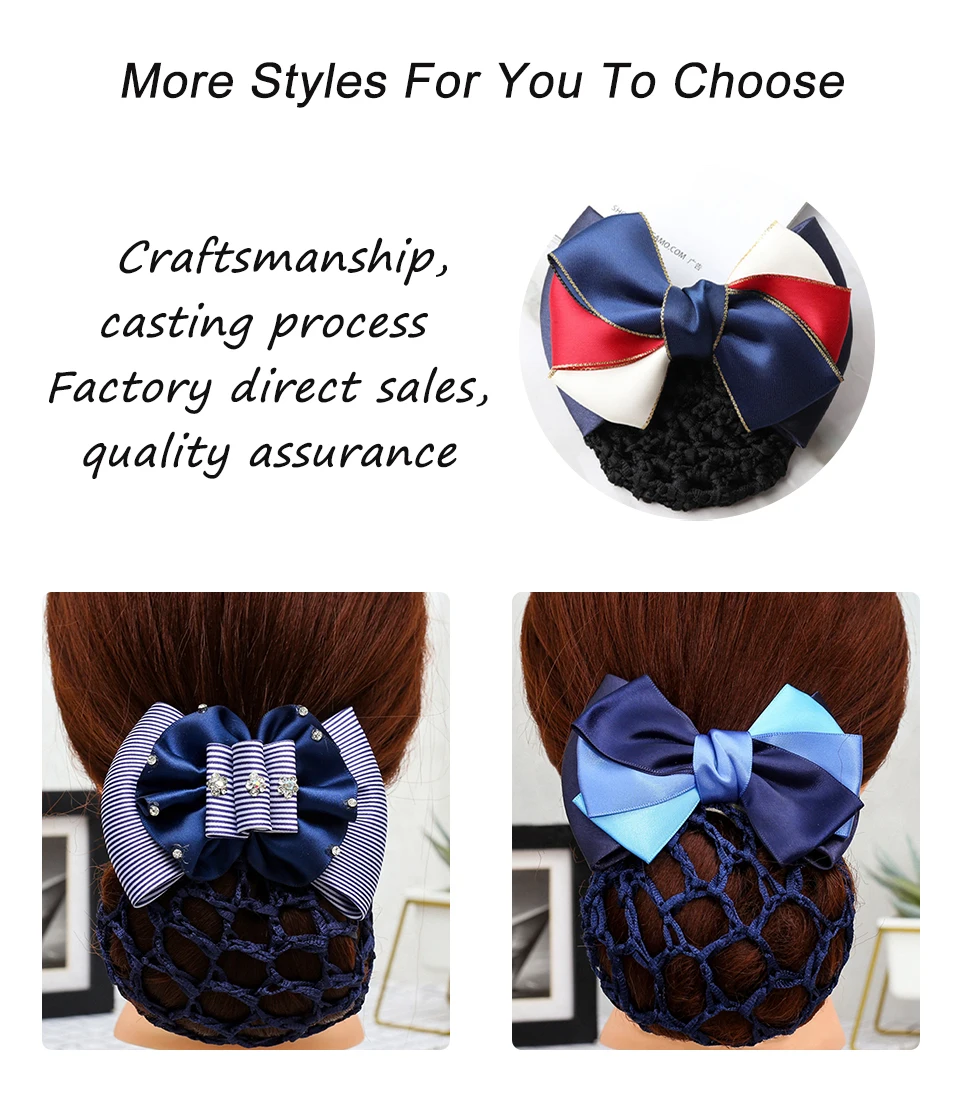 Хит продаж Женский офисный Профессиональный головной убор сетчатый карман бант