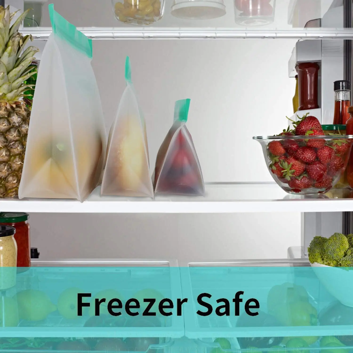 6 шт многоразовые сумки для хранения еды герметичный Ziplock пакет замораживания