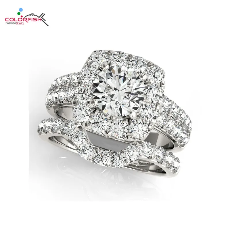 

Женское Обручальное кольцо из серебра 925 пробы, 1 карат, 2 шт.