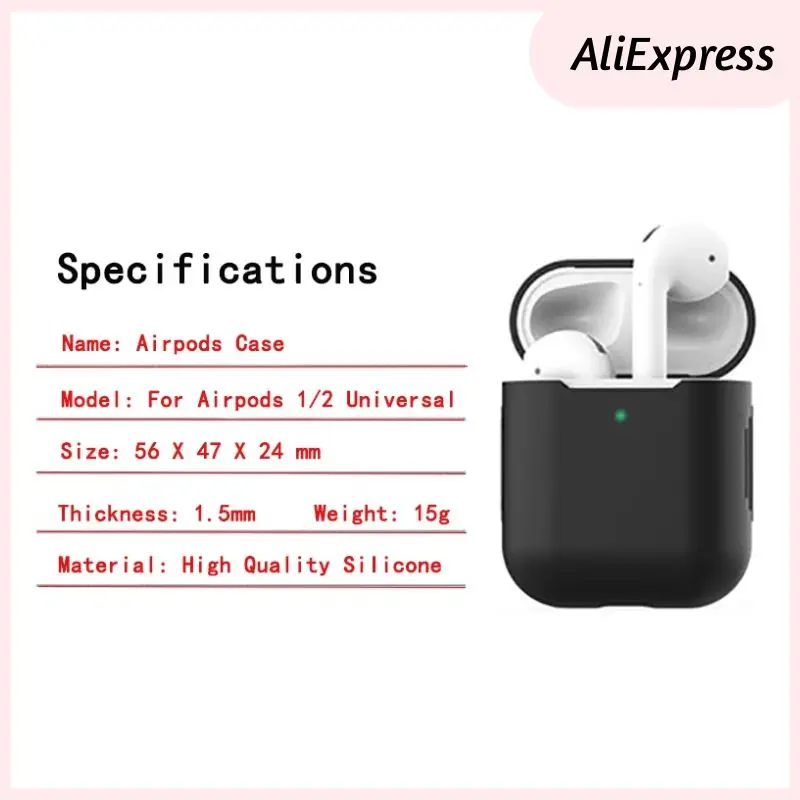 

Anti-fall Silicone Cases For Apple Airpods 1/2 Bluetooth Protective Wireless Earphone Cover For AirPods 1 2 Cover Accessories #D