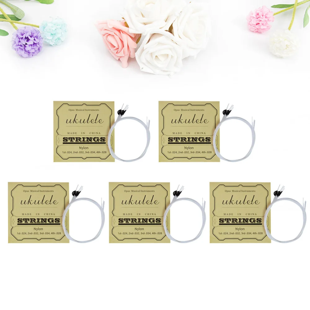 

5PCS Ukulele Strings Universal 21/23/26 Inches Wire Sturdy Nylon Strings Ukulele Musical Instrument Parts for Ukulele