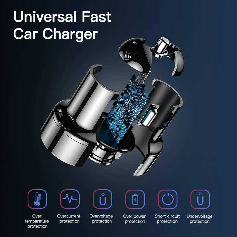 FLOVEME QC 3 0 USB Автомобильное зарядное устройство 18 Вт Быстрая зарядка для iPhone Xiaomi Dual