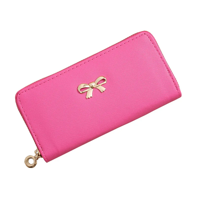 

Fashion Bow Women Wallet PU Leather Long Section Money Pocket Pouch Ladies Purse Clutch Cellphone Coin Card Holders portefeuille