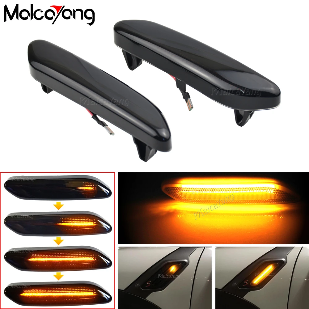 

2pcs For Mini Cooper R60 Countryman R61 Paceman Side Marker Flowing Dynamic Sequential Blinker Indicator LED Turn Signal Light