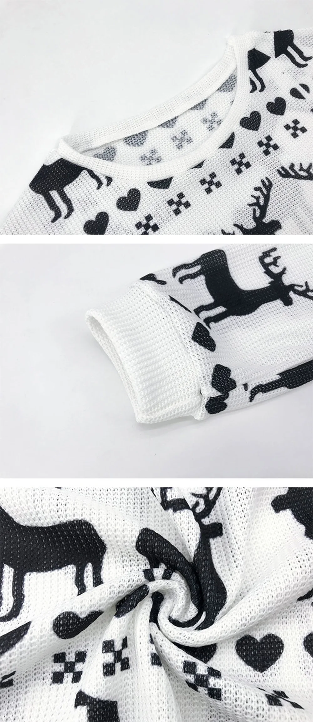 

Autumn/Winter Christmas Style Casual Women Sweater Classic Fawn-Print Knit Sweater Pullovers Long Sleeve Fashion Women tops