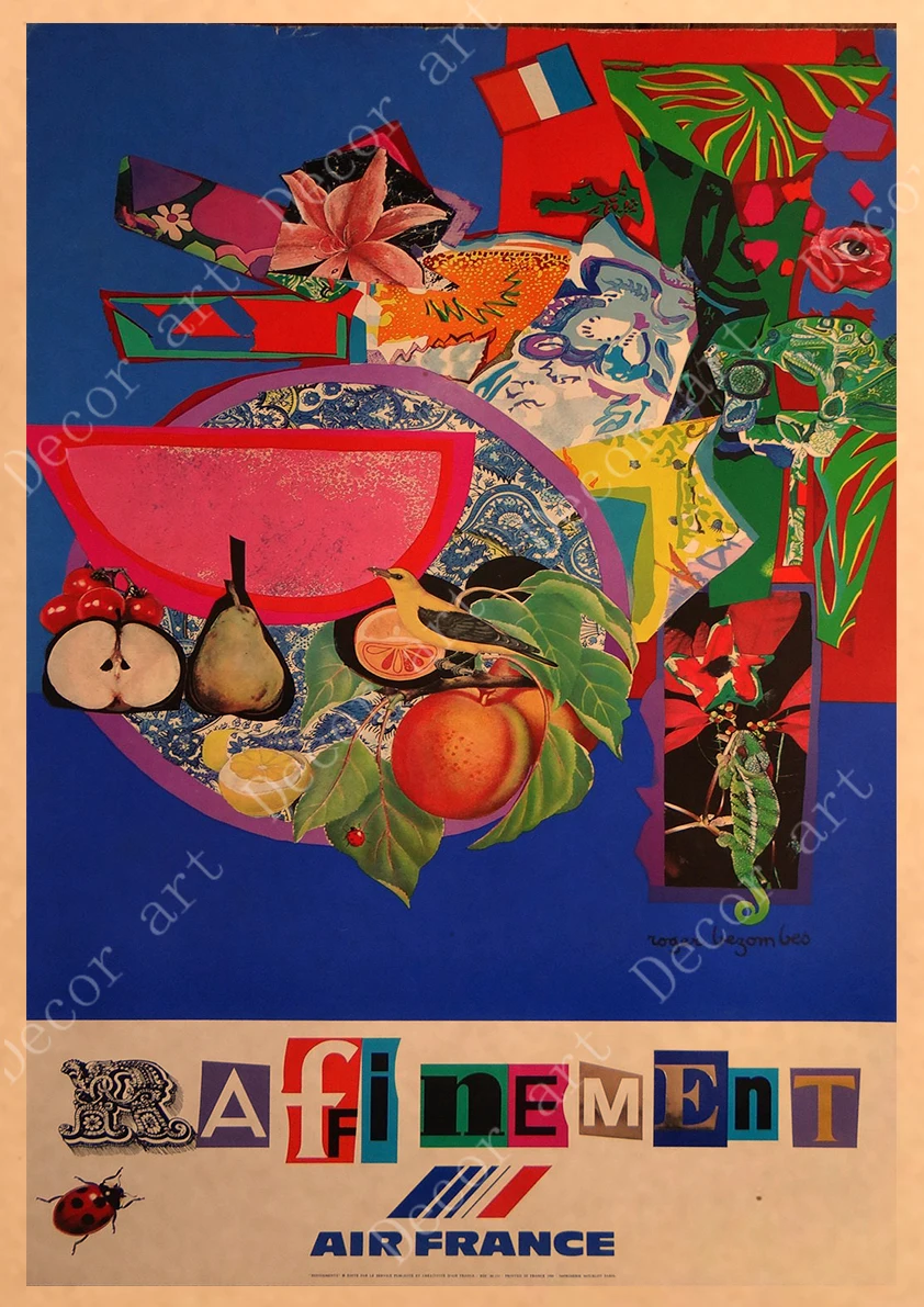 Путешествия в Париж по воздуху Франция город холст живопись винтажные настенные