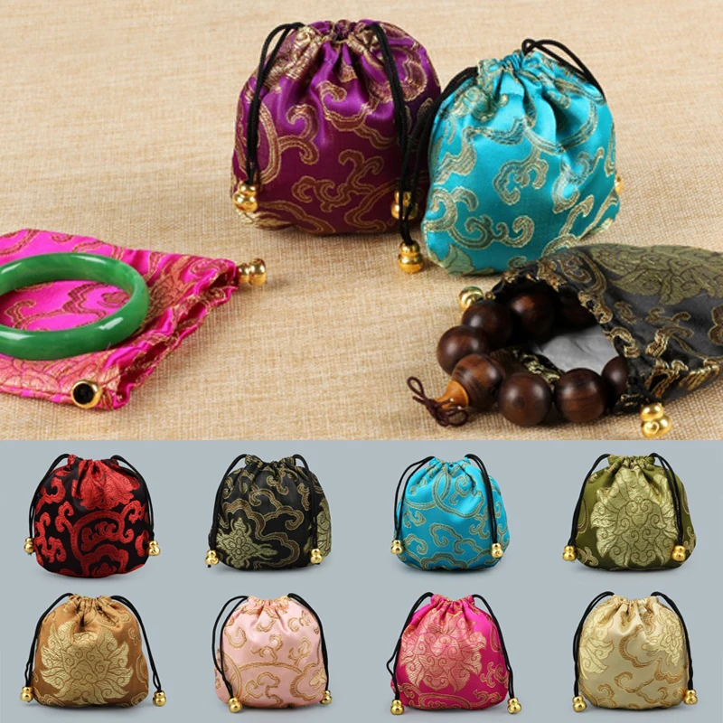 Китайский лотерейный мешок мешочек из шелка для украшений с вышивкой Свадебные