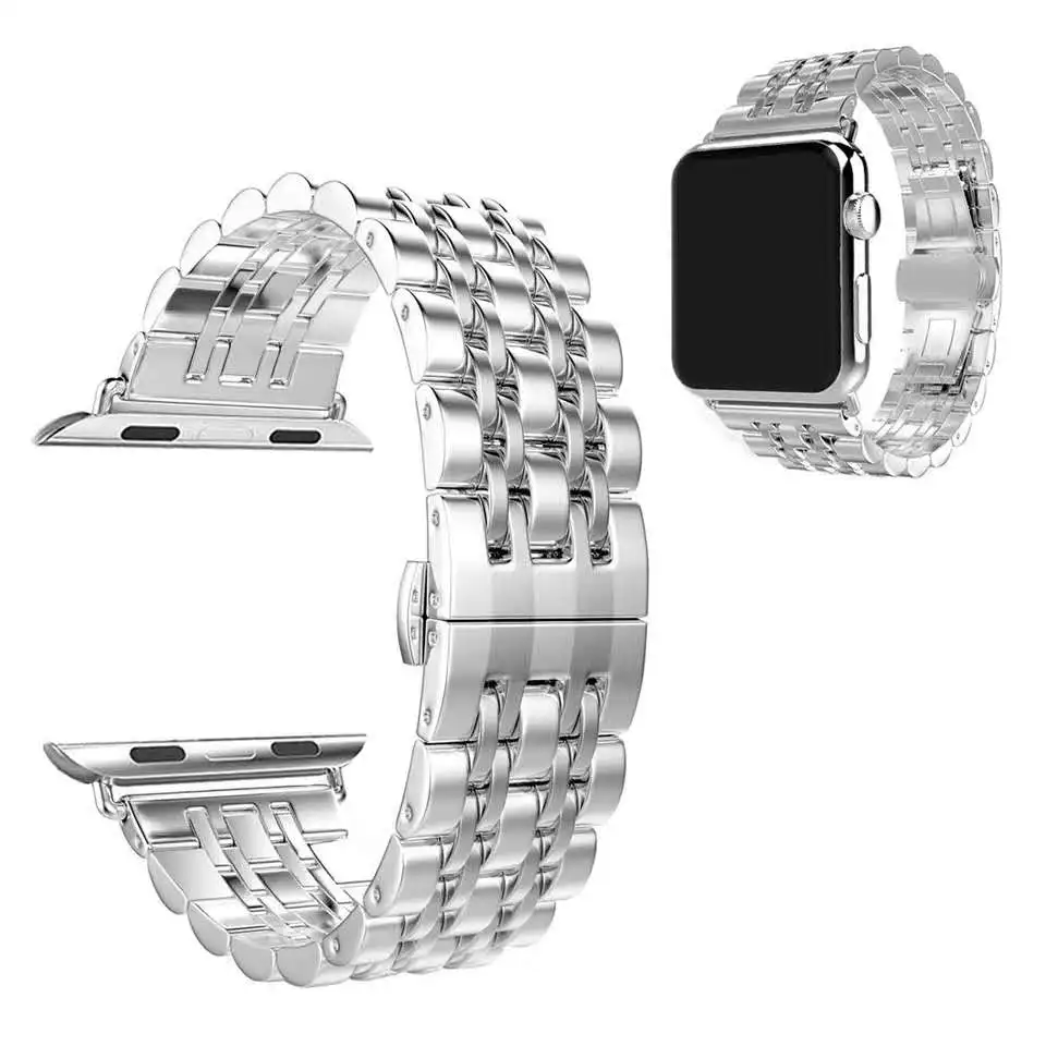 Ремешок из нержавеющей стали для apple watch band 42 мм 38 4 3 5 44 40 iwatch series Link браслет |
