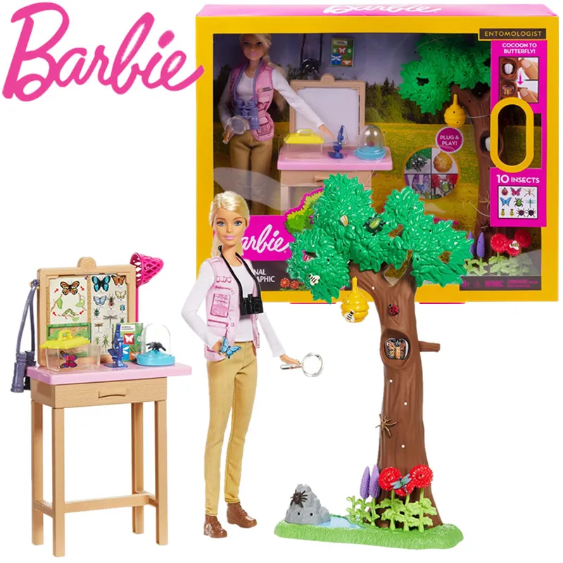 

Barbie Entomologist Doll National Geographic Butterfly Scientist Entomologist Playset Play House Toy For Girls Gift GDM49
