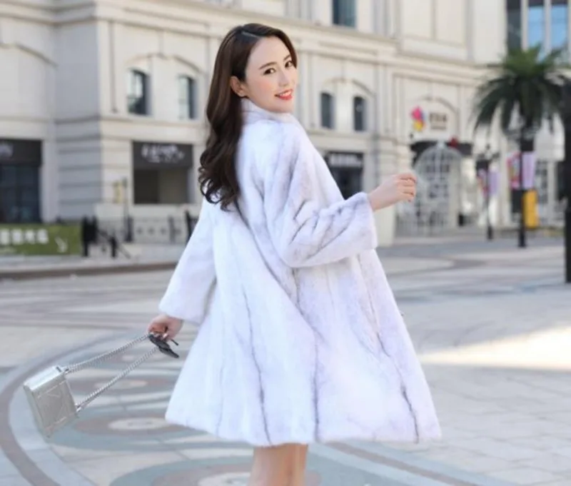 90 см Подлинная оптовая продажа норковая шуба зимняя женская верхняя одежда LF2220 |