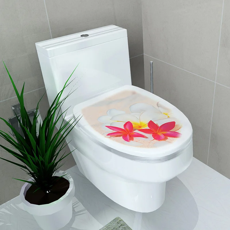 

Fish Animal Pattern Toilet Seat Stickers Home Decoration Diy Flower Scenery Mural Art Bathroom Room Wall Decal