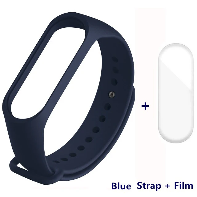 2in1 Blue Для Xiaomi mi Band 4 3 ремешок розовый винный красный цвет ТПУ силиконовый браслет для Xio mi band 4 3 Band 4 band 3 браслет(не - Цвет: 2in1 Blue