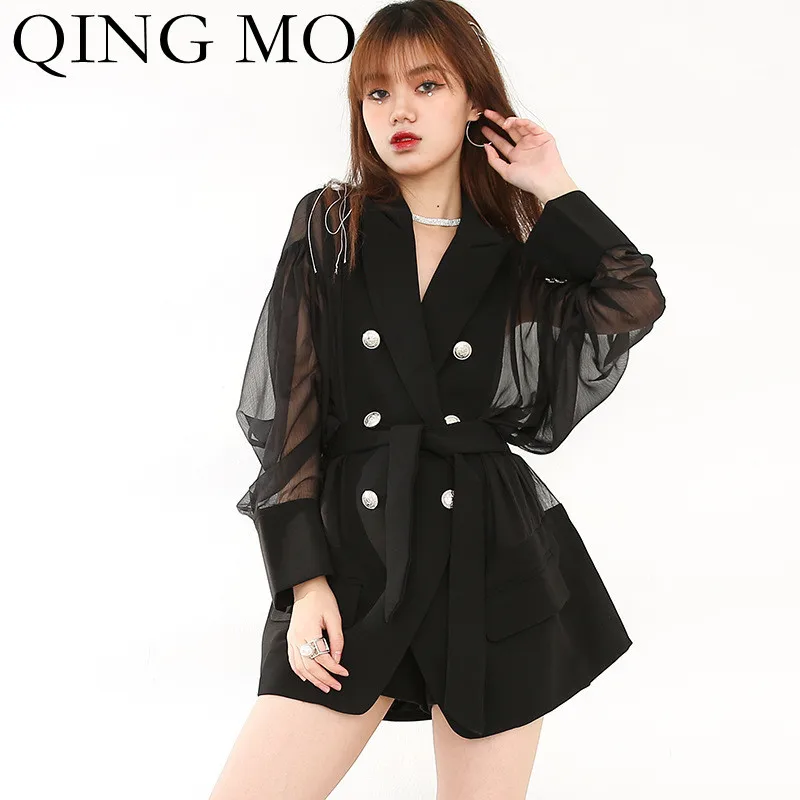 

Куртка женская с длинным рукавом и прозрачным воротником, осень 2021