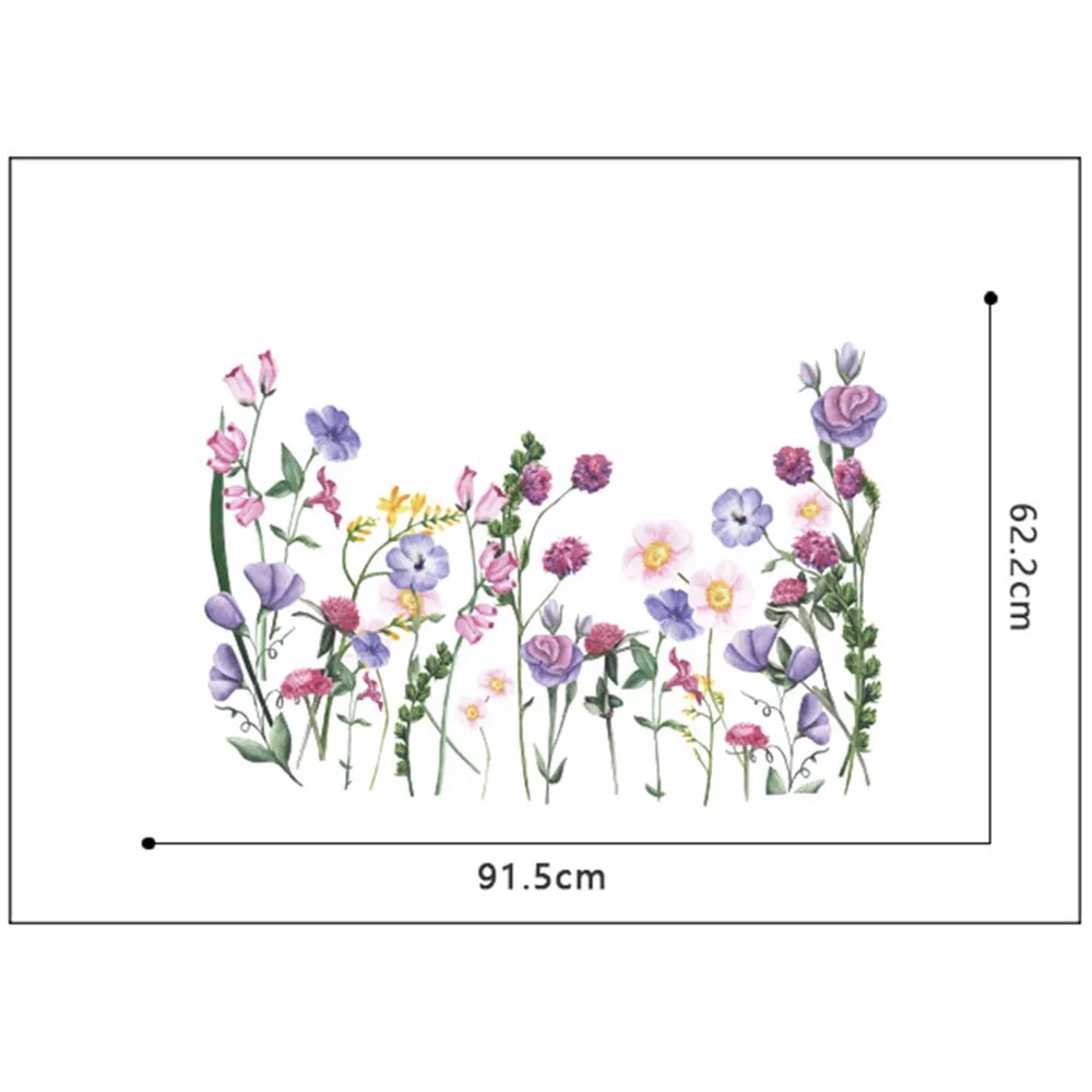 

1X Wall Sticker DIY Plant Flower Leaves Decal Wall Sticker Vinyl Living Room Home Art After Paste 91.5*62.2cm